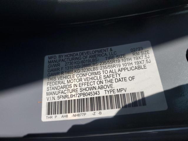 2023 HONDA ODYSSEY SP 5FNRL6H72PB045343