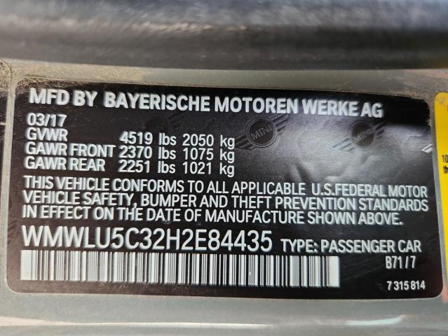 2017 MINI COOPER S C WMWLU5C32H2E84435