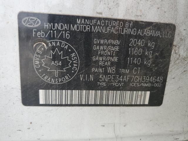 2016 HYUNDAI SONATA SPO 5NPE34AF7GH394648