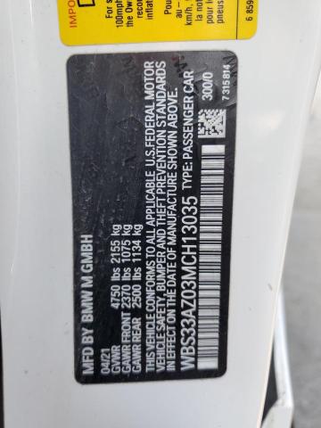 2021 BMW M4 COMPETI WBS33AZ03MCH13035
