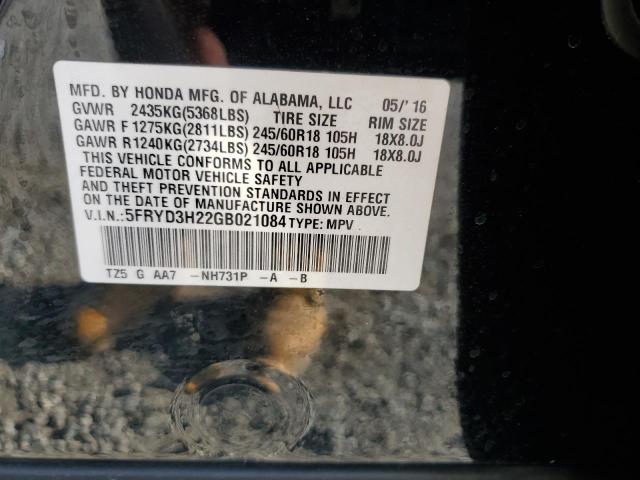 2016 ACURA MDX 5FRYD3H22GB021084