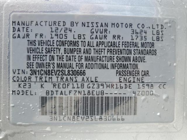 2025 NISSAN VERSA SV 3N1CN8EV2SL830666