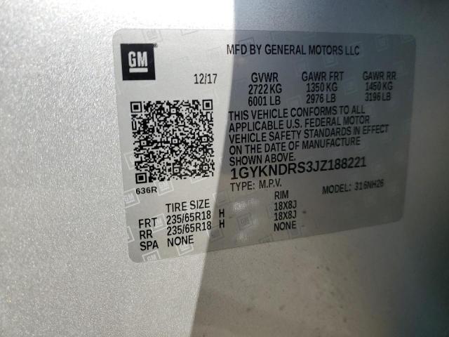 2018 CADILLAC XT5 LUXURY 1GYKNDRS3JZ188221