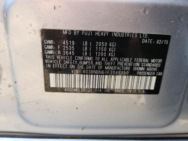 2015 SUBARU LEGACY 2.5 - 4S3BNBN61F3048150