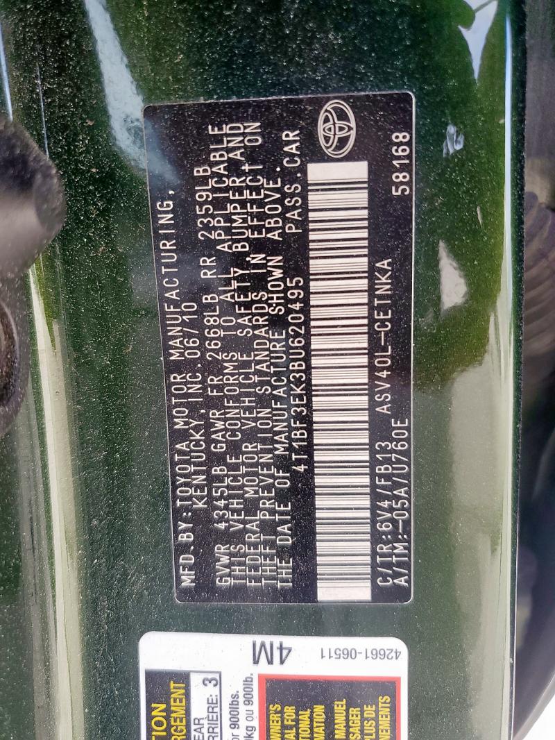 2011 TOYOTA CAMRY BASE - 4T1BF3EK3BU620495