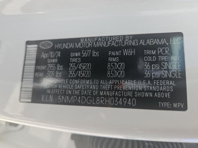 2024 HYUNDAI SANTA FE LIMITED 5NMP4DGL8RH034940