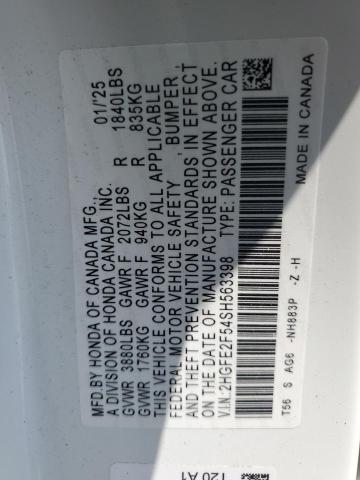 2025 HONDA CIVIC SPOR 2HGFE2F54SH563398