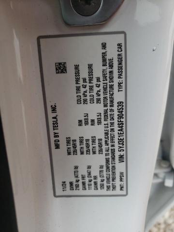 2025 TESLA MODEL 3 5YJ3E1EA4SF904539