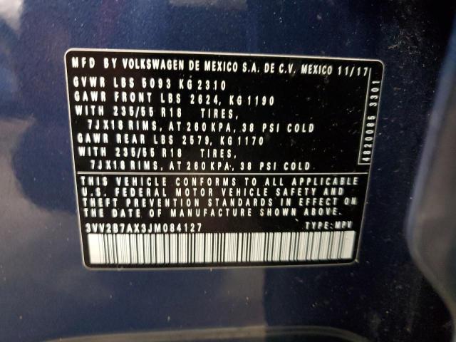 2018 VOLKSWAGEN TIGUAN SE 3VV2B7AX3JM084127
