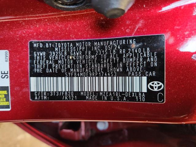 2024 TOYOTA COROLLA LE - 5YFB4MDE9RP174453