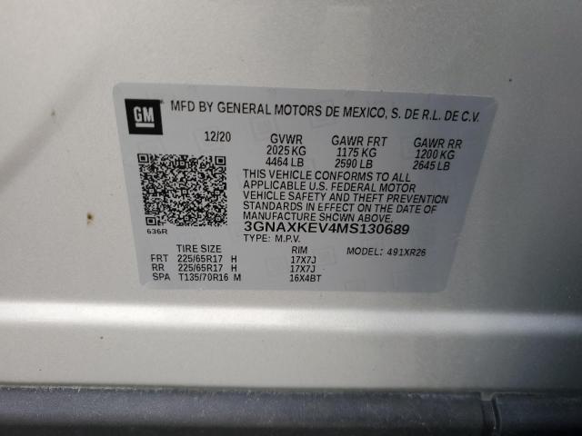 2021 CHEVROLET EQUINOX LT - 3GNAXKEV4MS130689
