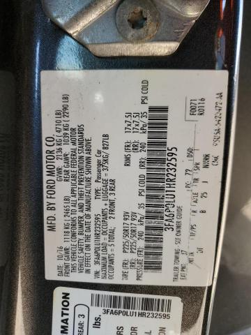 2017 FORD FUSION SE HYBRID 3FA6P0LU1HR232595