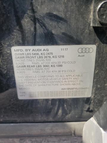 2018 AUDI Q5 PREMIUM WA1BNAFY5J2094955