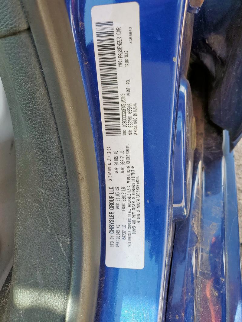 2015 CHRYSLER 200 C 1C3CCCCG6FN510383