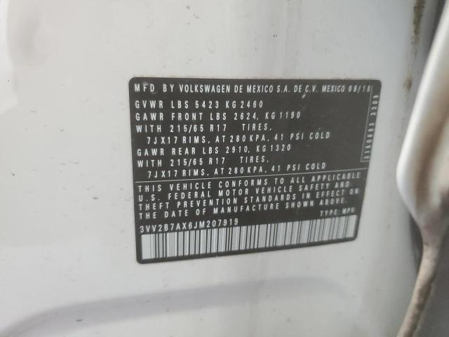 2018 VOLKSWAGEN TIGUAN SE 3VV2B7AX6JM207919
