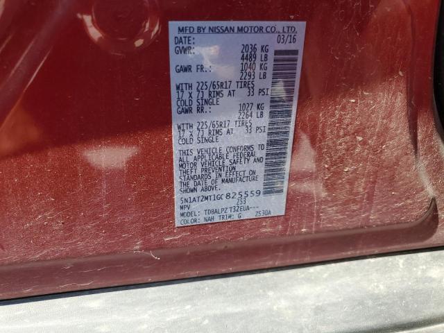 2016 NISSAN ROGUE S 5N1AT2MT1GC825559