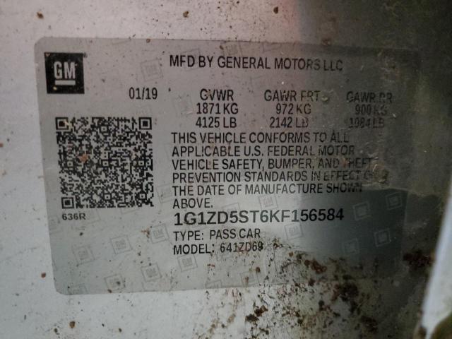 2019 CHEVROLET MALIBU LT - 1G1ZD5ST6KF156584