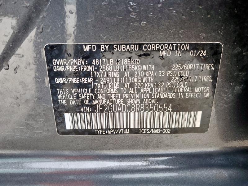 2024 SUBARU CROSSTREK - JF2GUADC8R8350554