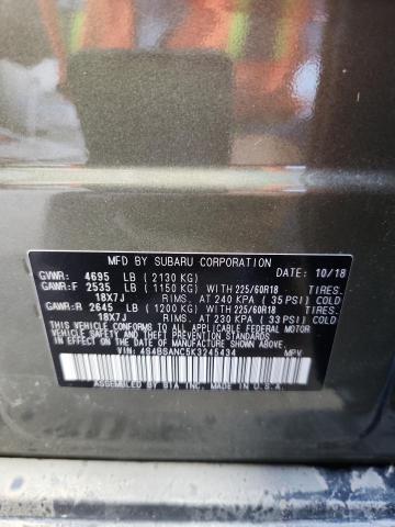 2019 SUBARU OUTBACK 2. 4S4BSANC5K3245434