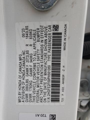 2023 HONDA CIVIC SPORT - 2HGFE2F59PH561069
