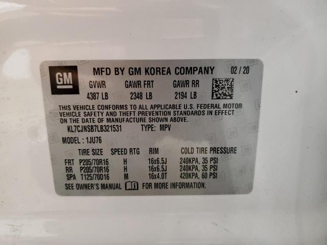 2020 CHEVROLET TRAX LS - KL7CJNSB7LB321531