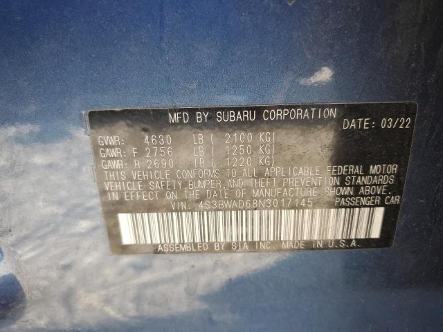 2022 SUBARU LEGACY PRE 4S3BWAD68N3017145