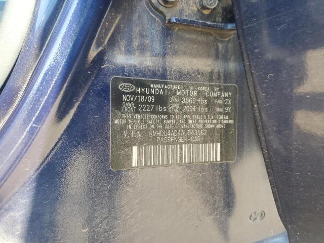 2010 HYUNDAI ELANTRA BLUE - KMHDU4AD4AU943562