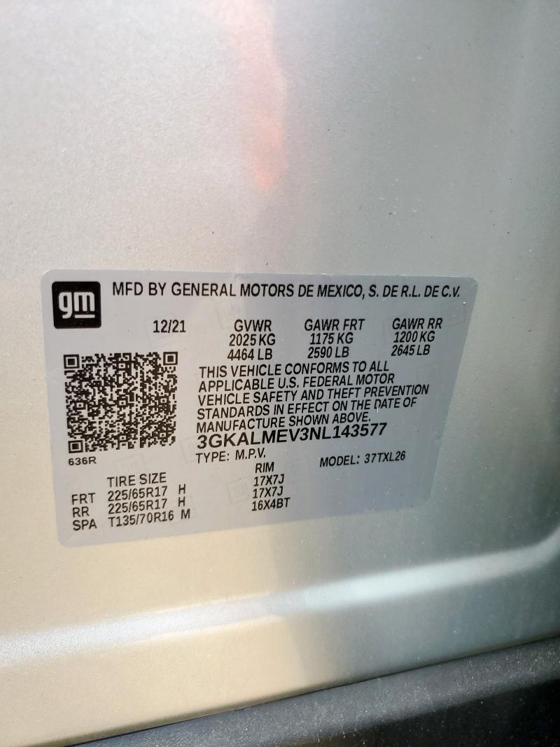 2022 GMC TERRAIN SLE 3GKALMEV3NL143577