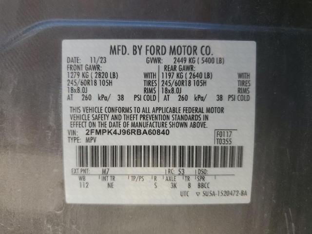 2024 FORD EDGE SEL 2FMPK4J96RBA60840