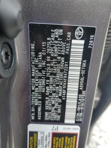2015 TOYOTA CAMRY LE 4T4BF1FK4FR472291
