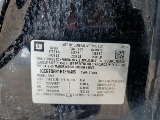 2017 CHEVROLET COLORADO Z - 1GCGTDEN1H1276405