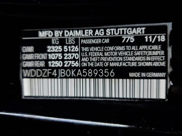 2019 MERCEDES-BENZ E 300 WDDZF4JB0KA589356