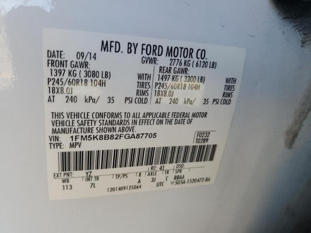2015 FORD EXPLORER 1FM5K8B82FGA87705