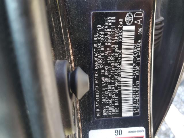 2019 TOYOTA COROLLA L #3303571950