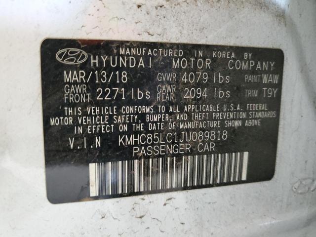 2018 HYUNDAI IONIQ LIMI KMHC85LC1JU089818