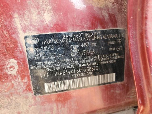 2019 HYUNDAI SONATA LIM 5NPE34AF8KH738870