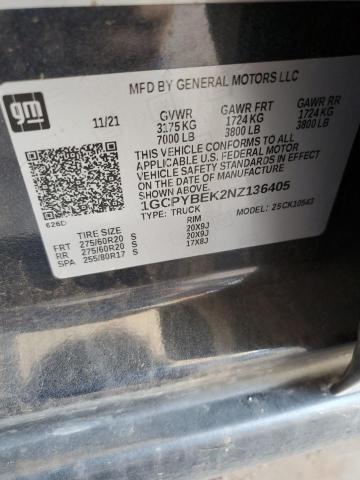 2022 CHEVROLET SILVERADO - 1GCPYBEK2NZ136405