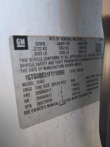 2015 GMC CANYON SLE 1GTG6BE31F1118959