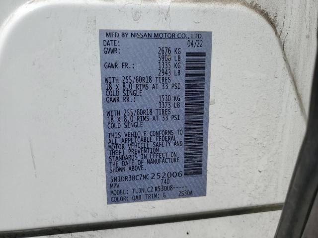 2022 NISSAN PATHFINDER 5N1DR3BC7NC252006