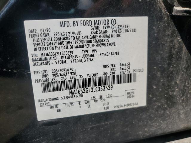 2020 FORD ECOSPORT S MAJ6S3GL3LC353539