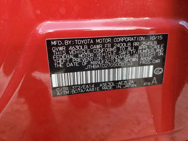 2016 LEXUS IS 200T JTHBA1D27G5008793