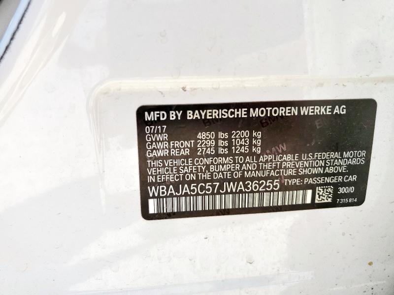 2018 BMW 530 I WBAJA5C57JWA36255