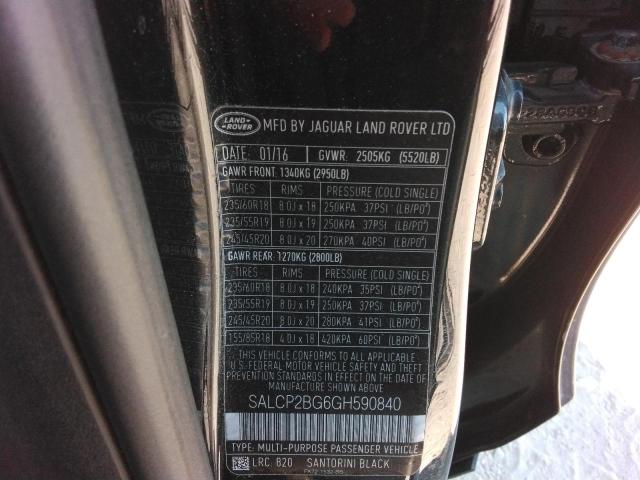 2016 LAND ROVER DISCOVERY SALCP2BG6GH590840