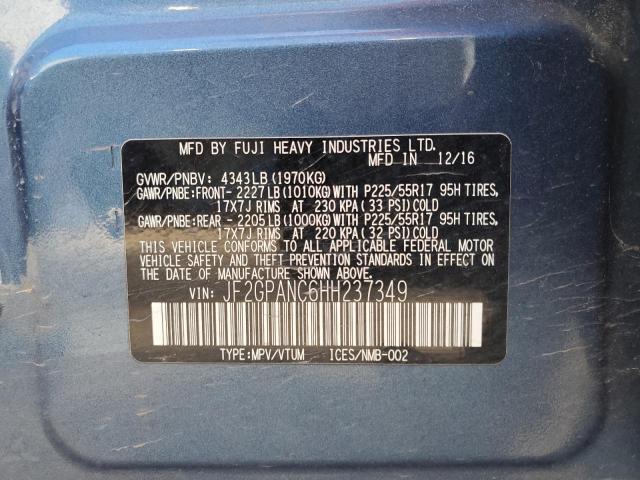 2017 SUBARU CROSSTREK LIMITED JF2GPANC6HH237349