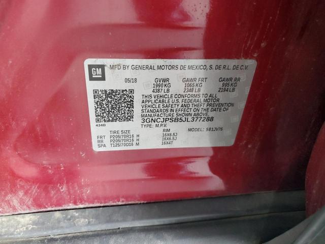 2018 CHEVROLET TRAX 1LT 3GNCJPSB5JL377288