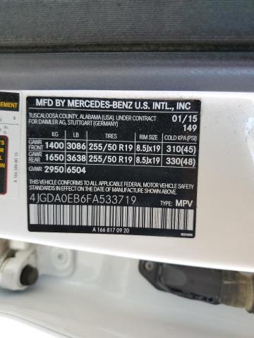 2015 MERCEDES-BENZ ML 250 BLU 4JGDA0EB6FA533719