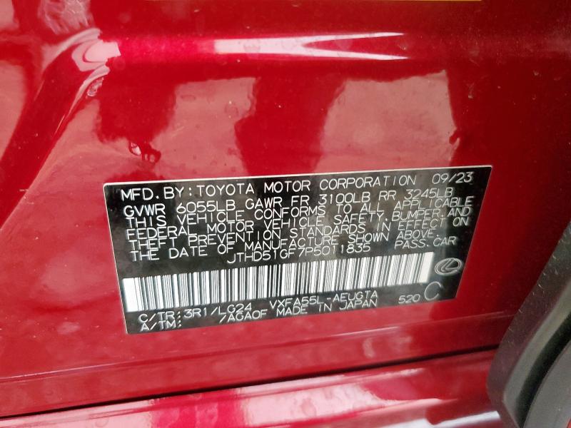 2023 LEXUS LS 500 BAS JTHD51GF7P5011835
