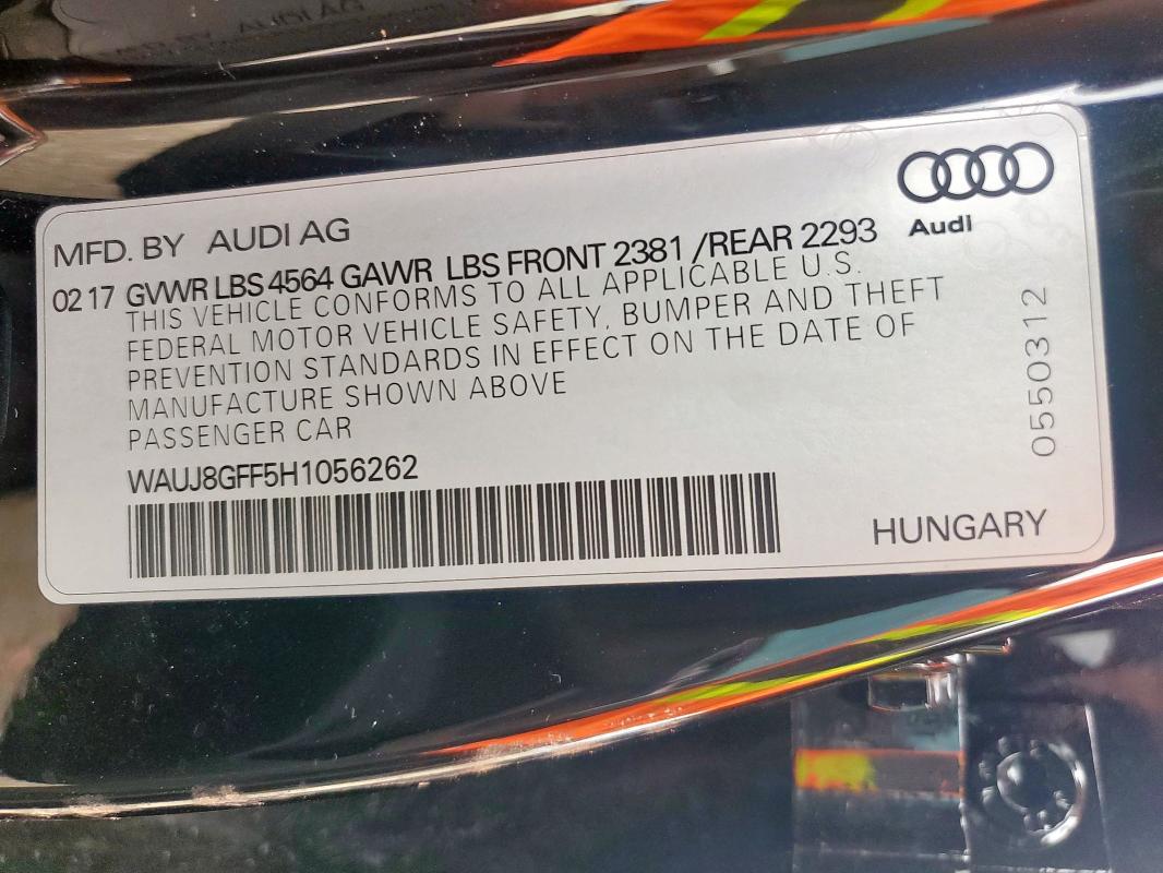 2017 AUDI A3 PREMIUM - WAUJ8GFF5H1056262