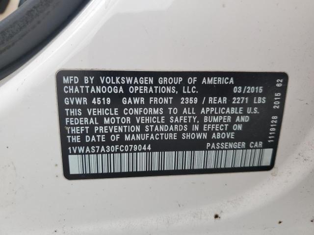2015 VOLKSWAGEN PASSAT S 1VWAS7A30FC079044