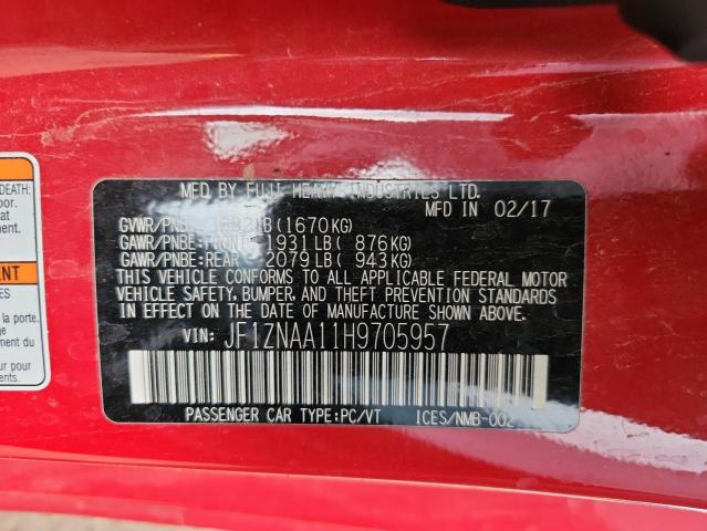 2017 TOYOTA 86 BASE JF1ZNAA11H9705957